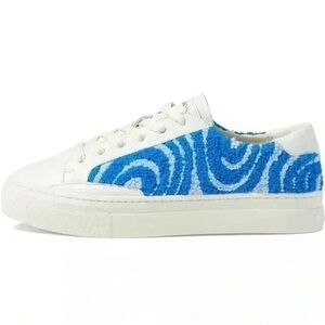 Soludos Women's Ibiza platform psychedelic spiral marine blue 6.5